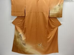 扇面に屋敷草花模様訪問着